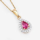 1.03 Carat Genuine Ruby and White Diamond 14K Yellow Gold Pendant-7