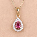 1.03 Carat Genuine Ruby and White Diamond 14K Yellow Gold Pendant-8