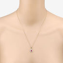 1.03 Carat Genuine Ruby and White Diamond 14K Yellow Gold Pendant-9