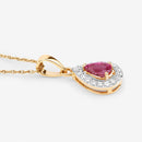 1.03 Carat Genuine Ruby and White Diamond 14K Yellow Gold Pendant-10