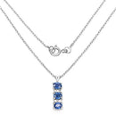 0.64 Carat Genuine Blue Sapphire and White Diamond .925 Sterling Silver Pendant-4