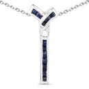 0.72 Carat Genuine Blue Sapphire .925 Sterling Silver Pendant-3