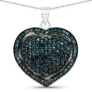 1.25 Carat Genuine Blue Diamond .925 Sterling Silver Pendant-4