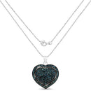 1.25 Carat Genuine Blue Diamond .925 Sterling Silver Pendant-5