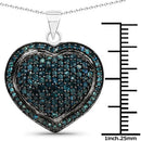 1.25 Carat Genuine Blue Diamond .925 Sterling Silver Pendant-6