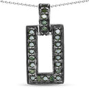 0.36 Carat Genuine Green Diamond .925 Sterling Silver Pendant-3