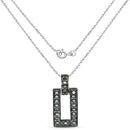 0.36 Carat Genuine Green Diamond .925 Sterling Silver Pendant-4