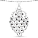 0.67 Carat Genuine Black Sapphire .925 Sterling Silver Pendant-1