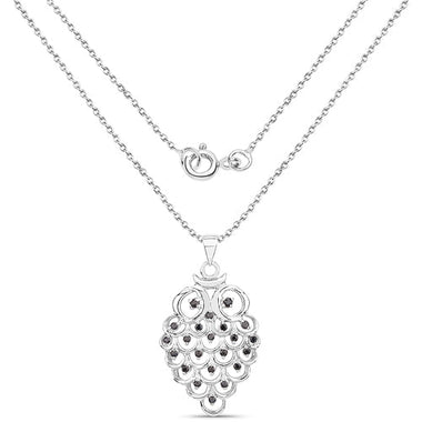 0.67 Carat Genuine Black Sapphire .925 Sterling Silver Pendant - 0