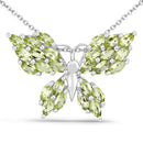 3.90 Carat Genuine Peridot .925 Sterling Silver Pendant-1
