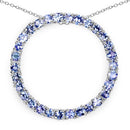 3.00 Carat Genuine Tanzanite .925 Sterling Silver Pendant-3