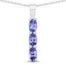 0.75 Carat Genuine Tanzanite .925 Sterling Silver Pendant-3