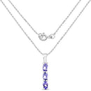 0.75 Carat Genuine Tanzanite .925 Sterling Silver Pendant-4