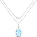 11.25 Carat Genuine Swiss Blue Topaz .925 Sterling Silver Pendant-4