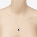 2.56 Carat Genuine Tanzanite and White Diamond 14K White Gold Pendant-8