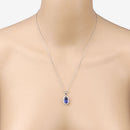 2.44 Carat Genuine Tanzanite and White Diamond 14K White Gold Pendant-8