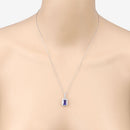 2.56 Carat Genuine Tanzanite and White Diamond 14K White Gold Pendant-8