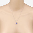 1.71 Carat Genuine Tanzanite and White Diamond 14K White Gold Pendant-8