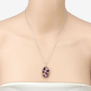 2.12 Carat Genuine Amethyst .925 Sterling Silver Pendant-10