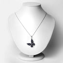 4.36 Carat Genuine Blue Sapphire .925 Sterling Silver Pendant-6