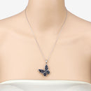 4.36 Carat Genuine Blue Sapphire .925 Sterling Silver Pendant-10