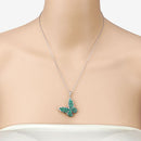 3.13 Carat Genuine Emerald .925 Sterling Silver Pendant-10