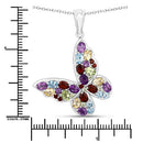 3.80 Carat Genuine Multi Stones .925 Sterling Silver Pendant-7
