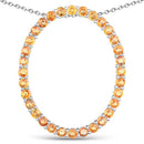 2.88 Carat Genuine Orange Sapphire .925 Sterling Silver Pendant-3