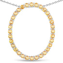 3.84 Carat Genuine Yellow Sapphire .925 Sterling Silver Pendant-3