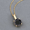 3.12 Carat Genuine Black Diamond 14K Yellow Gold Pendant-7