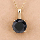 3.12 Carat Genuine Black Diamond 14K Yellow Gold Pendant-8