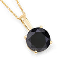 3.12 Carat Genuine Black Diamond 14K Yellow Gold Pendant-10