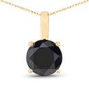 3.12 Carat Genuine Black Diamond 14K Yellow Gold Pendant-5