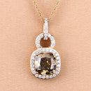 IGI Certified 2.50 Carat Genuine Brown Diamond Center and 0.31cttw White Diamond 18K Yellow Gold Pendant (2.81cttw)-8