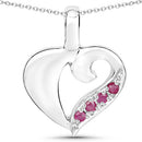 0.18 Carat Genuine Ruby .925 Sterling Silver Pendant-1