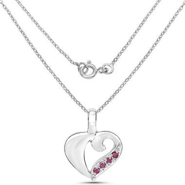 0.18 Carat Genuine Ruby .925 Sterling Silver Pendant - 0