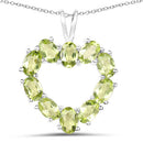 4.50 Carat Genuine Peridot .925 Sterling Silver Pendant-4