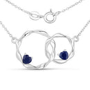 0.70 Carat Genuine Blue Sapphire .925 Sterling Silver Pendant-5