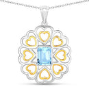 2.60 Carat Genuine Blue Topaz .925 Sterling Silver Pendant-5