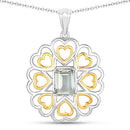 2.10 Carat Genuine Green Amethyst .925 Sterling Silver Pendant-5