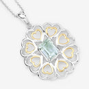 2.10 Carat Genuine Green Amethyst .925 Sterling Silver Pendant-9