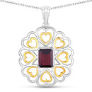 2.55 Carat Genuine Garnet .925 Sterling Silver Pendant-5