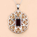 2.55 Carat Genuine Garnet .925 Sterling Silver Pendant-11
