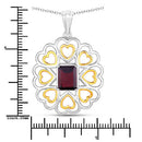 2.55 Carat Genuine Garnet .925 Sterling Silver Pendant-7