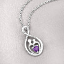 0.15 Carat Genuine Amethyst .925 Sterling Silver Pendant-4