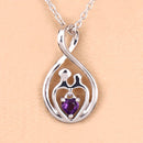 0.15 Carat Genuine Amethyst .925 Sterling Silver Pendant-7