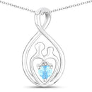 0.13 Carat Genuine Swiss Blue Topaz .925 Sterling Silver Pendant-5
