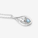 0.13 Carat Genuine Swiss Blue Topaz .925 Sterling Silver Pendant-10