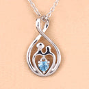 0.13 Carat Genuine Swiss Blue Topaz .925 Sterling Silver Pendant-11