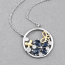 1.41 Carat Genuine Blue Sapphire and White Topaz .925 Sterling Silver Pendant-8